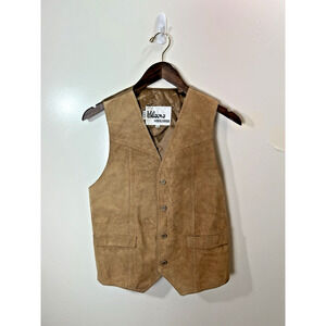 Wilson's Men's Suede Vest Sz M Brown Tan Adjustable Country Western Cowboy Rodeo